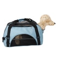 thumbnail image 2 of Cat Carrier Bag, 16.7" x 8" x 11" Soft-Sided Pet Travel Size Carrier Bag with Breathable Mesh, Adjustable Safe Sling Carrier Bag for Small-Medium Sized Cats Dogs Pets up to 13 lbs, Blue, S, S8850, 2 of 7