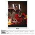 thumbnail image 4 of Creowell Roses Candles Wine Throw Blanket for Couch Sofa Bed Office Travel Camping School All Seasons Soft Plush Blankets 50x60in, 4 of 6