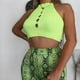 thumbnail image 3 of Top corto cruzado con cuello halter, chaleco recortado para mujer, chaleco de punto sin mangas, top corto de verano, probado profesionalmente, 3 of 5