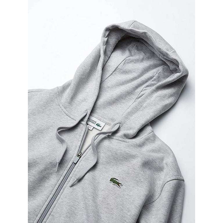 Lacoste Mens Sport Long Sleeve Fleece Full Zip Hoodie Sweatshirt Silver Chine/Elephant Green - Walmart.com