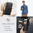 thumbnail image 6 of Dteck Case for iPhone 14 Plus Wallet Case for Women Men, Fashion Durable PU Leather Magnetic Flip Lanyard Strap Wristlet Zipper Card Holder Wallet Phone Case for iPhone 14 Plus 6.7-inch,Black, 6 of 11
