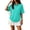 Turquoise&02^0710Q, variant on Garbnen Women Polo Shirts Short Sleeve Collared Button Women's V Neck T Shirts Side Slit Casual Lightweight Fashion Golf Shirts Women with Pocket Beige XXL
