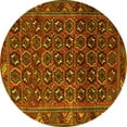thumbnail image 1 of Ahgly Company Machine Washable Indoor Round Persian Yellow Traditional Area Rugs, 7' Round, 1 of 4