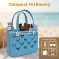 thumbnail image 6 of TRANSLINK Women's EVA Beach Tote Bag 11" Waterproof Small Sand-Resistant Carryall for Pool Vacation Storage Bin Blue, 6 of 8