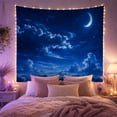 thumbnail image 2 of Night Sky Crescent Moon with Stars Serene Celestial for Astronomy Fans Celestial Home Decor Housewarming Gift Tapestry Wall Hanging for Bedroom, Living Room and Dorm, 2 of 7