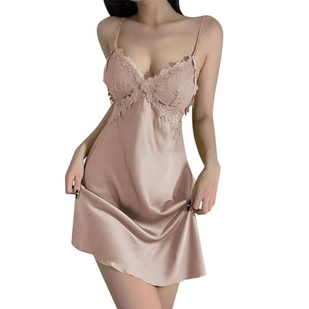 

sebtyili women chest pad lace suspenders hot home pure desire mini short pajamas set