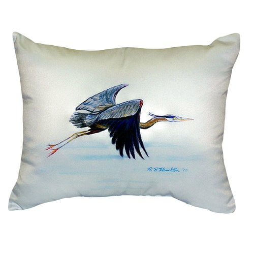 Betsy Drake Interiors Flying Heron Indoor Outdoor Lumbar Pillow Walmart Com Walmart Com