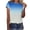 Blue, variant on DailyTrove Women's Ombre Crew Neck Short Sleeve Tee - Gradient Casual T-Shirt, Trendy for Street & Lounge