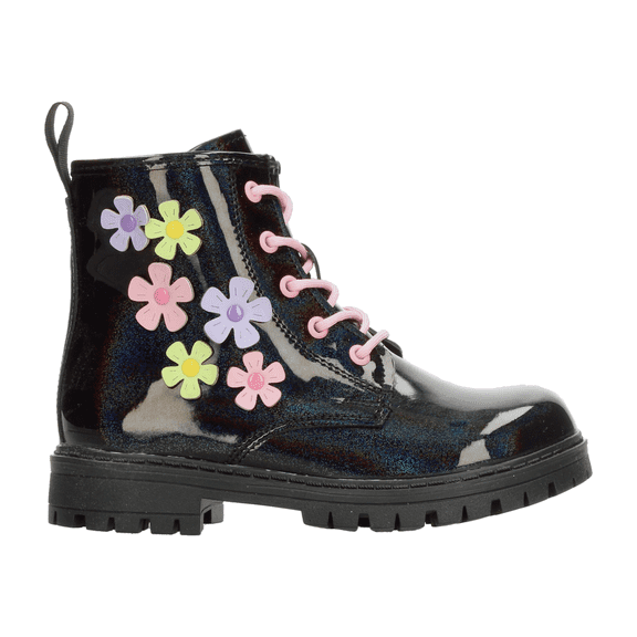 Bota Vavito Niña Negro Flores Cintas Infantil T18-22 negro 18