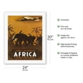 thumbnail image 2 of West Africa - Equatorial Africa - Elephants - Vintage Airline Travel Poster by Vincent Guerra c.1946 - Fine Art Rolled Canvas Print 20in x 26in, 2 of 4