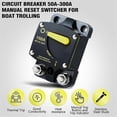 thumbnail image 2 of 100 Amp Marine Circuit Breaker Resettable 100A with Manual Reset Switch Button for Boat Trolling RV Yacht, 12V - 48V DC, 2 of 5
