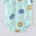 thumbnail image 3 of JUMEYU Newborn Clothes for Girls Newborn Baby Girl Outfit Print Short Sleeve Romper Bodysuit Cute Summer Outfit 0 3 6 9 12 18 24 Months (Sky Blue,3-6 Months), 3 of 4