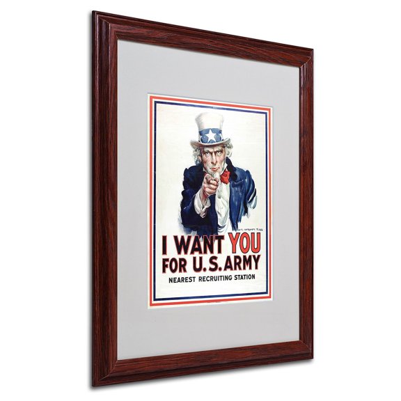 Trademark Fine Art "I Want You" Canvas Art by James Montgomery Flagg, Wood Frame