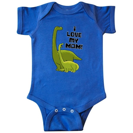 

Inktastic I Love my Mom with Baby and Mommy Brontosaurus Gift Baby Boy or Baby Girl Bodysuit