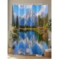 thumbnail image 4 of Fsddascl Blue Mountain Shower Curtain Set - 54" x 78" Washable Bathtub Curtain with 12 Hooks, Green Forest Modern Art Pastoral Waterproof Fabric Stall Shower Curtains for Bathroom/Bathtub Décor, 4 of 6