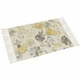 thumbnail image 2 of Yellow Grey Botanical Large Area Rug 4x6ft Woven Runner Rug,Spring Floral Watercolor Rustic Washable Living Room Bedroom Kitchen Bathroom Classroom Carpet with Tassels,Indoor Outdoor Throw Door Mat, 2 of 5