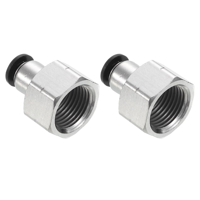 Unique Bargains 2Pcs 1/4 Inch OD Tube to 3/8 Inch NPT Female Thread Push to Connect Fittings