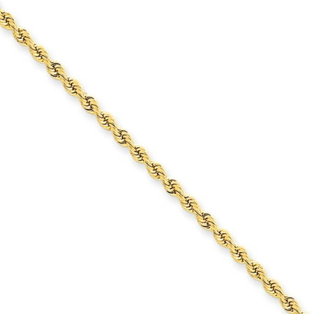 2.25mm, 14k Yellow Gold, Handmade Solid Rope Chain