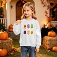 thumbnail image 4 of CYRBOKO Girls Halloween Sweatshirt, Casual Crew Neck Long Sleeve Pullover Holiday Top White Size 5-6 T, 4 of 7