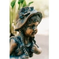 thumbnail image 4 of XBrand 24" H Faux Bronze Magnesium Oxide Walking Girl Garden Statue w/Small Flower Plant Pot, Outdoor Décor, Natural Design Sculpture, 4 of 10