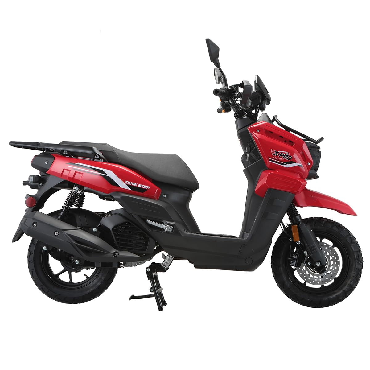 X‑Pro Tank 200 EFI 200 Gas Moped with EFI, Automatic Transmission, 12" Alloy Wheels, LED Lights & LCD Display