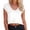 White, variant on Summer Short Sleeve Crop Tops Womens V Neck Cap Sleeve T Shirts Loose Fit Solid Color Basic Tees White