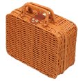 thumbnail image 1 of Bangcool Travel Makeup Case Vintage Rattan Woven Cosmetic Organizer Box Picnic Suitcase, 1 of 10