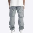 thumbnail image 5 of cllios Cargo Pants for Men Fleece Lined Solid Casual Multi Pockets Outdoor Work Straight Leg Fitness Winter Warm Long Pants Trousers, 5 of 9
