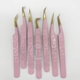 thumbnail image 2 of Pinzas Hello Kitty con recubrimiento en polvo rosa, punta chapada en oro sólido, pinzas de extensión de pestañas de alta calidad, oferta al mejor precio, 2 of 3