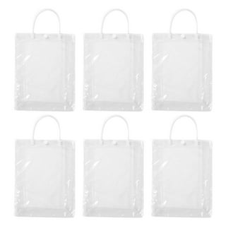 32 PCS Clear PVC Gift Bags with Handle,Reusable Plastic Gift Wrap Bag  Transparent Tote Bag for Shopping Retail Merchandise Boutique Wedding  Birthday