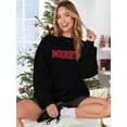thumbnail image 4 of MOUSYA Merry Sweatshirt Women Christmas Glitter Patch Merry Shirt Merry Letter Print Long Sleeve Oversized Pullover Tops, 4 of 7