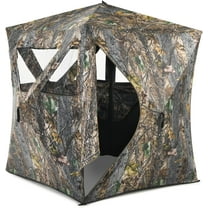 S AFSTAR 3-Person Hunting Ground Blind, Pop-up Ground Deer Blind with Carrying Bag & Carrying Bag, 360 Degree Mesh Windows & 270° Perspective Camouflage Hunting Blind Tent for Deer Turkey Hunting