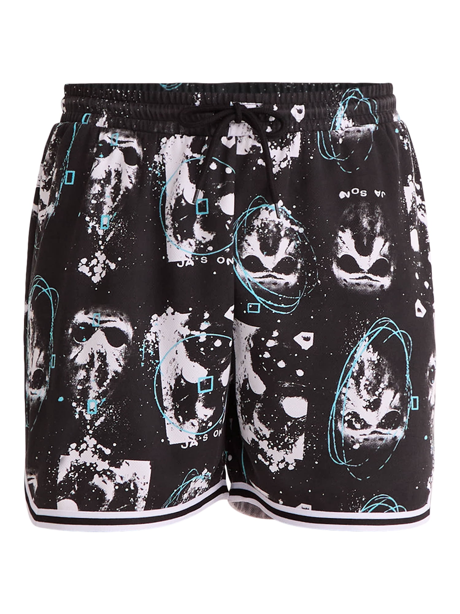 Friday the 13th Men's and Big Men's Jason Voorhees Graphic Mesh Shorts, Sizes XS-3XL