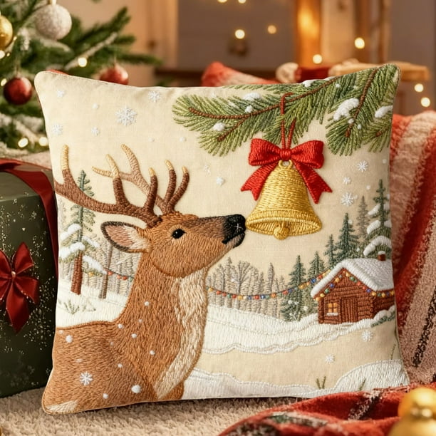 Funda de cojín de lino | Funda de almohada decorativa | Funda de almohada cuadrada de 45x45 cm para sofá y cama | Funda de almohada decorativa | Cojín decorativo para el hogar