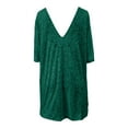 thumbnail image 5 of Women Short Sleeve Green Sequin Dress Women Formal Dresses Business Casual Dress, 5 of 5