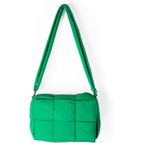 LinYooLi Puffer Tote Bag for Women Small Trendy Lightweight Padding Woven Puffer Bag Shoulder Quilted Crossbody Bag