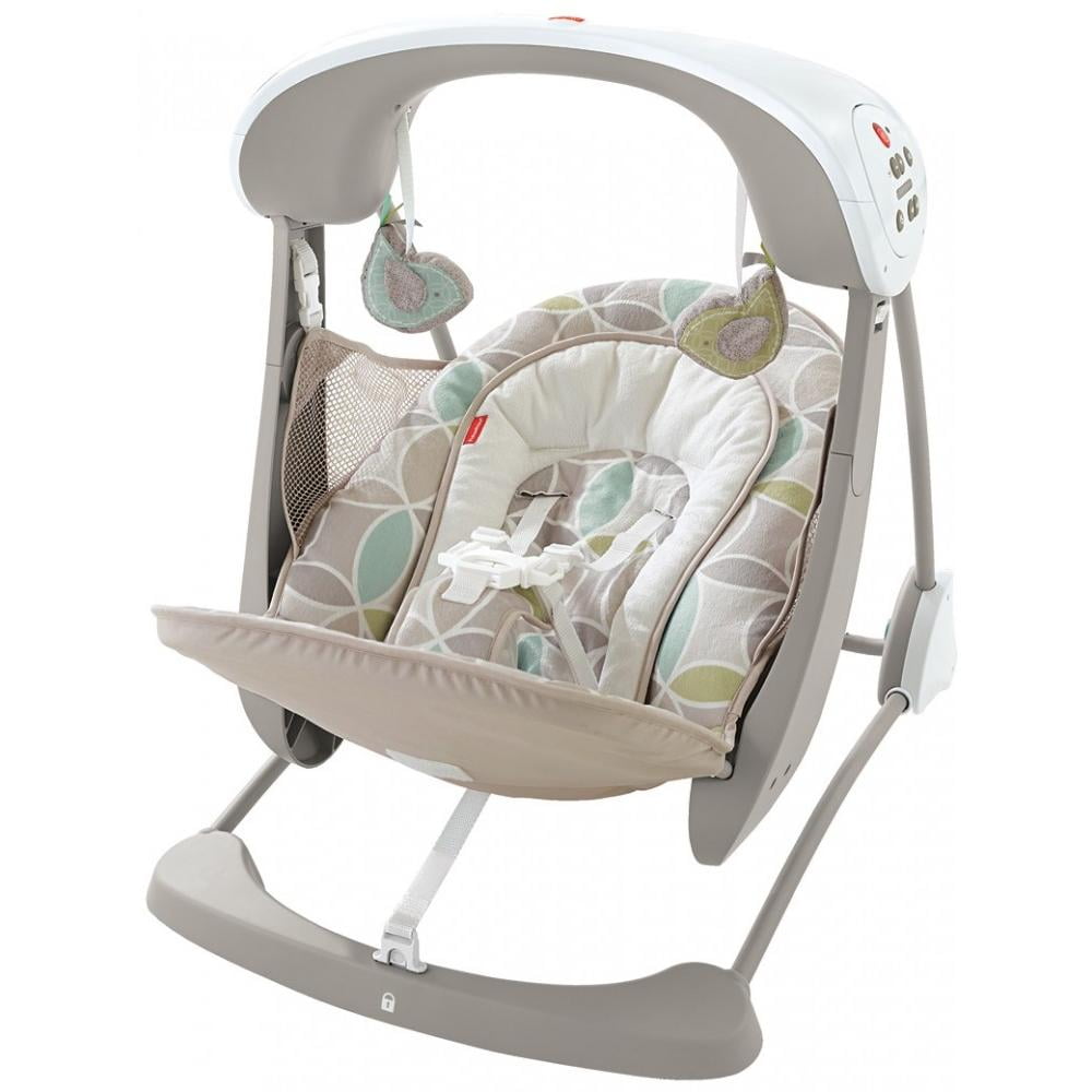 FisherPrice Deluxe Takealong Swing & Seat with 6Speeds, Beige