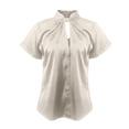 thumbnail image 3 of LIZUOJUNF Summer Tops for Women V Neck Lace Shirt Trendy Blouses Beach Vacation Clothes Basic Tees, 2XL, 3 of 6