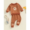 thumbnail image 3 of FEORJGP Little Boys 2PCS Casual Outfit Sets 0 6M 12M 18M 2T 3T Toddler Baby Long Sleeve Sweatshirts O Neck Pullovers Bear Print Tops Sweatpants Pants te Comfy Daily Clothes for Spring Autumn, 3 of 9