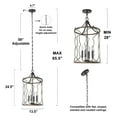 thumbnail image 2 of LNC 4-Light Farmhouse Cage Chandelier,LED Kitchen Island Light,Brushed Black&Natural Wood, 2 of 9