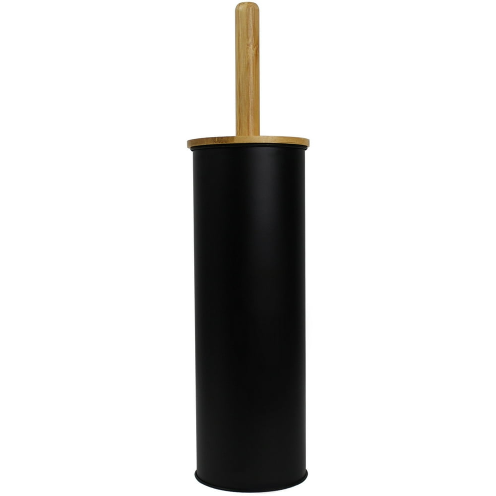 Blue Donuts Toilet Brush with Holder, EcoFriendly Bamboo Handle Toilet Bowl Brush, Compact