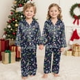 thumbnail image 5 of Jkety Silk Satin Matching Christmas Pajamas for Family Button Down Shirt and Pants Silky Xmas Pjs Sets Holiday Jammies, 5 of 5