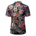 thumbnail image 7 of QASIEATN Women's Retro Shirt Women's Satin Printed Short Sleeved Shirt Vacation Style Shirt, 7 of 7