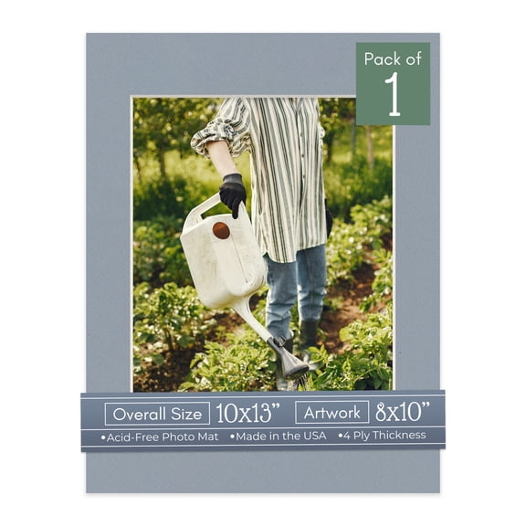 Harbor Gray Picture Frame Mat for 10x13 Frames - Fits 8x10 Photos - 1 Mat