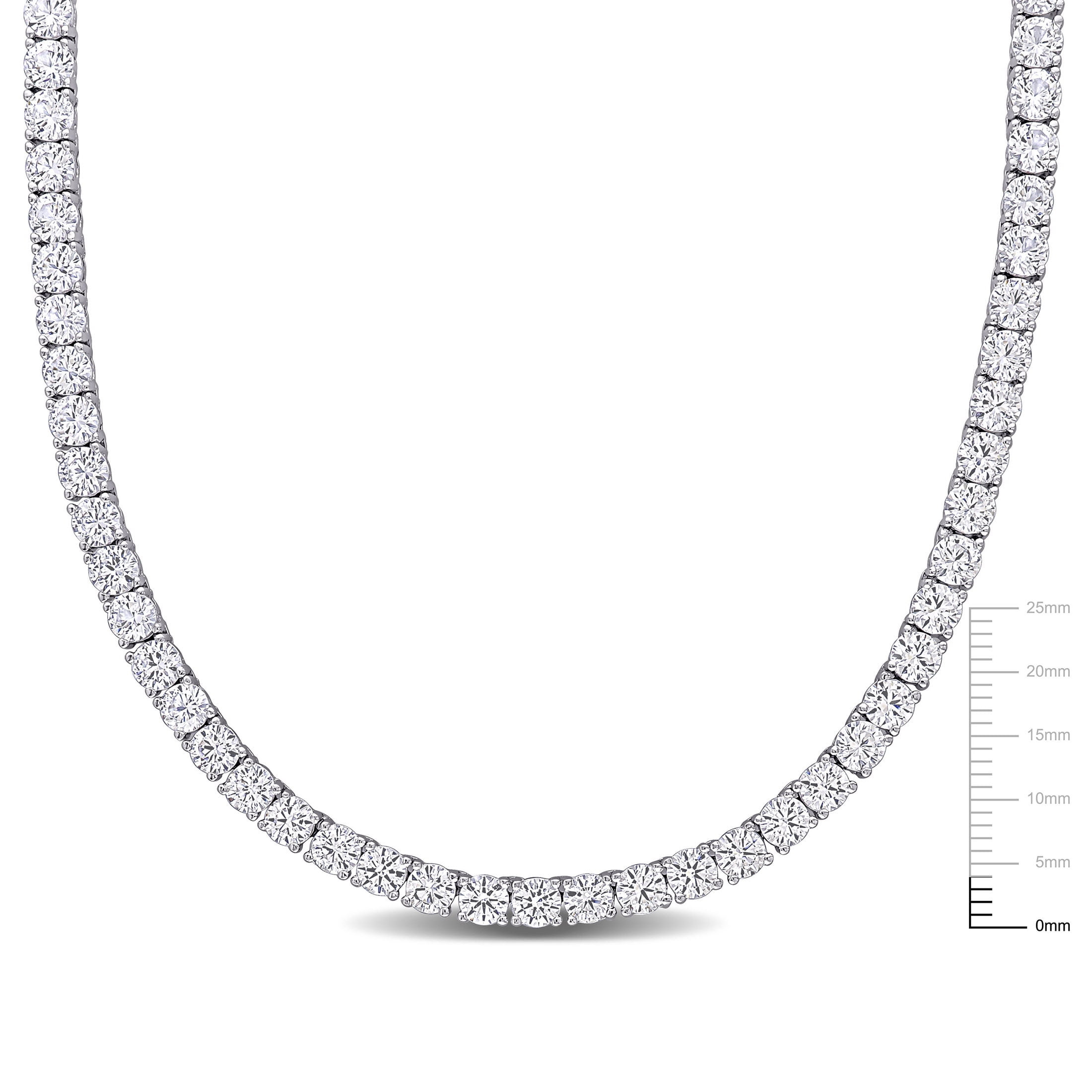 Everly Women's Created Sapphire Sterling Silver Tennis Necklace