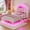 Pink, variant on Afuhokles Twin Size Bed Frame with LED Lights,Metal House Bed, Headboard with Charging Station and Hidden Storage and Crystal Button, White
