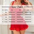 thumbnail image 4 of JSGEK Women Ruffle Trim Spaghetti Strap Chemise Dress Flared Silhouette Lace Trim Lingerie for Bedroom Wear Red L, 4 of 8