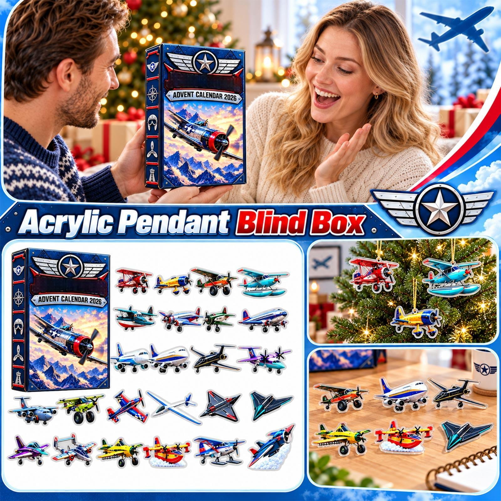 24 Piece Aircraft Advent Calendar 2026 Mini Plane Toys Set for Student Aviation Enthusiast Holiday Countdown Gift Collection