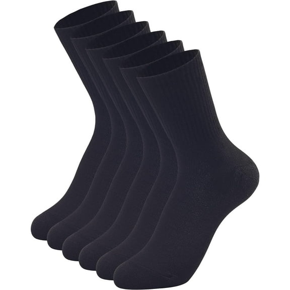 3 Pairs Womens Crew Socks Size 6-9 LightWeight Thin Casual Calf Socks,Black