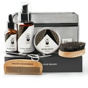 Beard Reverence Premium Beard Kit - All Natural – 8 in 1 Grooming Set With Travel Bag and Gift Box